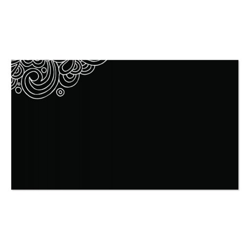 Vintage Black Swirl Wedding Placecards Business Card Templates (back side)