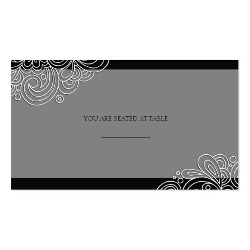 Vintage Black Swirl Wedding Placecards Business Card Templates