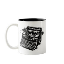 Vintage Black Typewriter Mugs