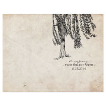 Vintage Black Weeping Willow Program Cover Custom Letterhead