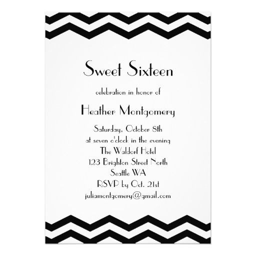 Vintage Black & White 1920's Sweet Sixteen Invite