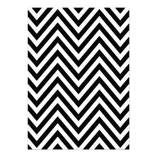 Vintage Black & White Chevron Wedding Invite