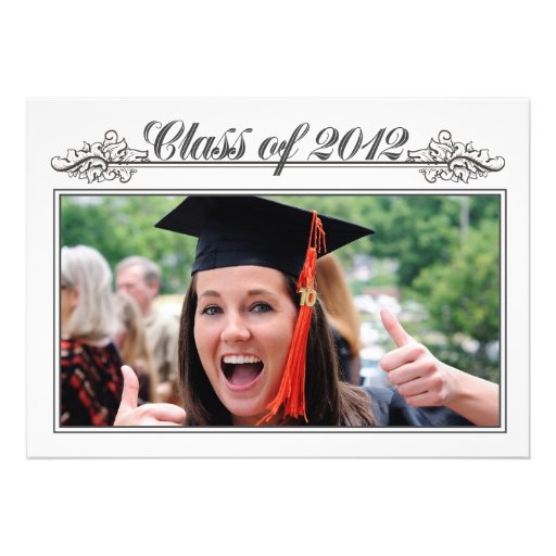 Vintage Black & White Class of 2012 Graduation Custom Announcement