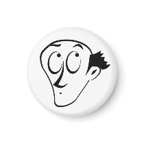 Vintage Black & White Comic "Oops" Man magnets
