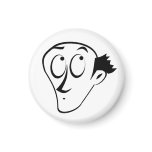 Vintage Black & White Comic "Oops" Man magnets