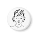 Vintage Black & White Comic Woman magnets by JuJuGarden Vintage Black & White Comic Woman magnets