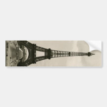 Vintage Black & White Eiffel Tower Bumper Sticker