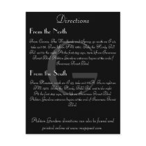Vintage Black & White Monogram Direction Card Invitations