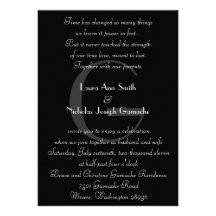 Vintage Black & White Monogram Invitation Verticle