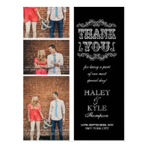 VINTAGE Black & White Thank You Photo Post Card