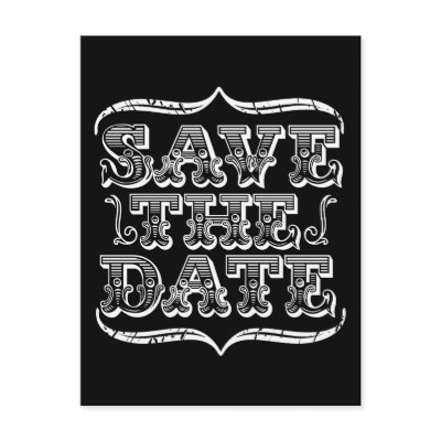Vintage Black & White Typography Save the Date Post Card