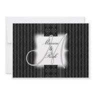 Vintage Black & white wedding invitation card A014 invitation
