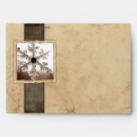 Vintage Black Winter Snowflake Envelope