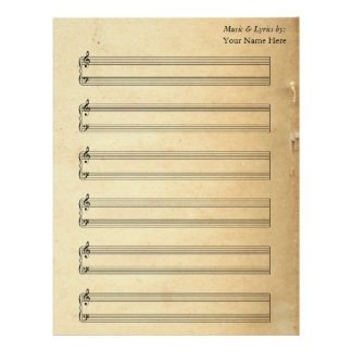 Vintage Blank Sheet Music  Piano Staves Letterhead