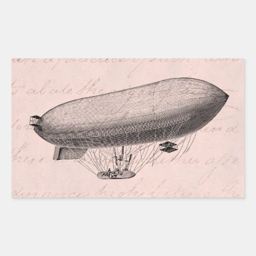 Vintage Blimp Old Zeppelin Retro Hot Air Balloon Rectangle Sticker Zazzle