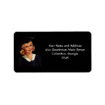 Vintage Blonde College Graduate Custom Address Labels