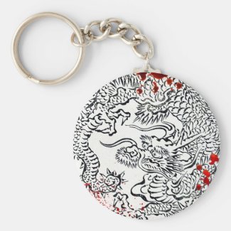 Vintage blood splattered Legendary Japanese Dragon Keychains