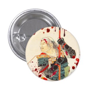 Vintage blood splattered Legendary Samurai Warrior Pin