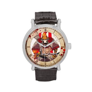Vintage blood splattered Legendary Samurai Warrior Wrist Watch