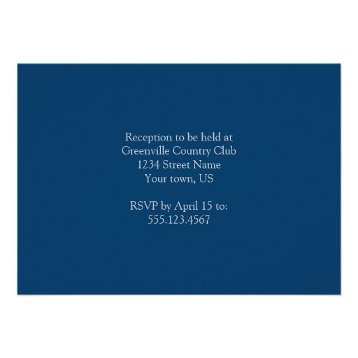 Vintage Blue and Silver Wedding Invitation