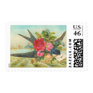 Vintage Blue Bird Postage stamp