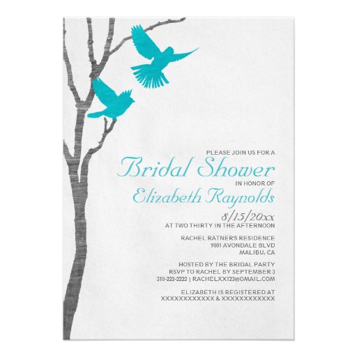 Vintage Blue Birds Bridal Shower Invitations