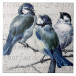 Vintage Blue Birds Collage - Customized Bluebirds Ceramic Tile
