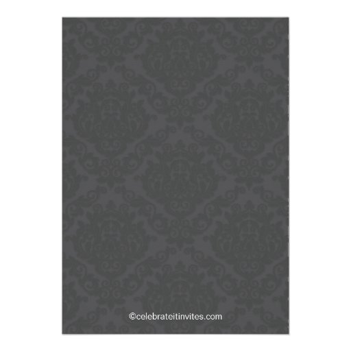 Vintage Blue Damask Boys Baby Shower Invitation