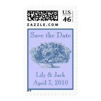 Vintage Blue Flower Arrangement postage by JuJuGarden Vintage Blue Flower Arrangement postage