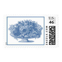 Vintage Blue Flower Arrangement postage by JuJuGarden Vintage Blue Flower Arrangement postage