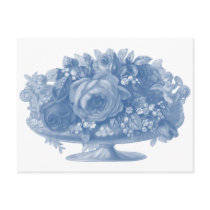 Vintage Blue Flower Arrangement postcards by JuJuGarden Vintage Blue Flower Arrangement postcards