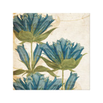 Vintage Blue Flowers Gallery Wrap Canvas