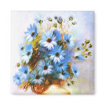 Vintage Blue Flowers Fridge Magnets