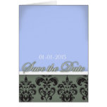 Vintage blue grey save the date card