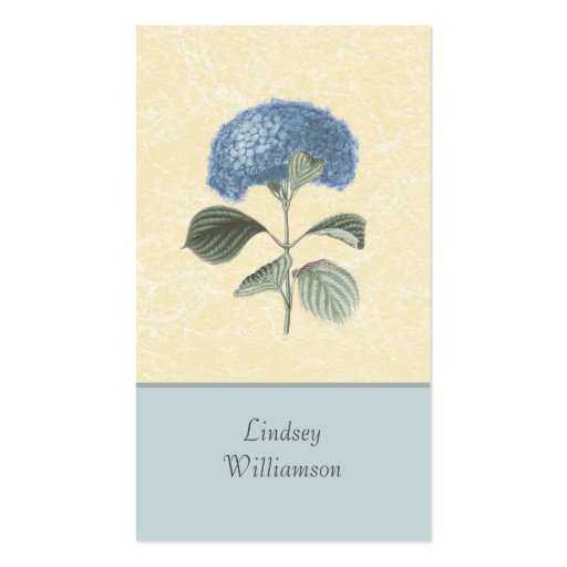 Vintage Blue Hydrangea Botanical Floral Business Cards