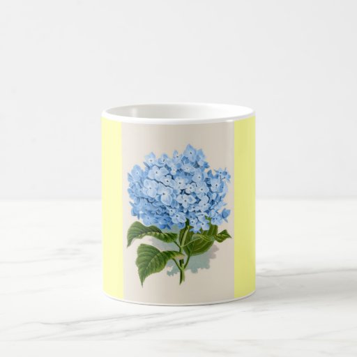 Vintage Blue Hydrangea Mugs