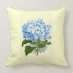 Vintage Blue Hydrangea Throw Pillows