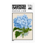 Vintage Blue Hydrangea Postage Stamps