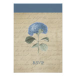 Vintage Blue Hydrangea RSVP Announcement