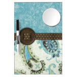 Vintage Blue Paisley Dry-Erase Boards