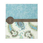 Vintage Blue Paisley Memo Note Pad