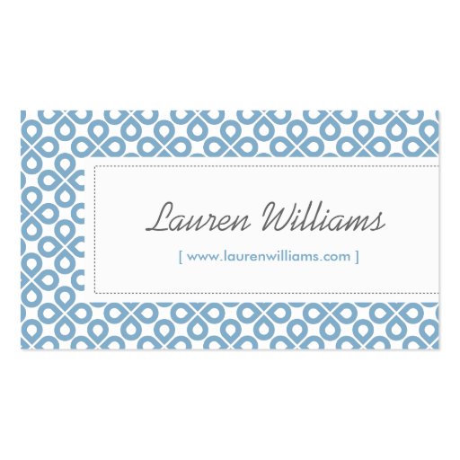 Vintage Blue Pattern - Designer, Salon, Stylist Business Card Templates (front side)