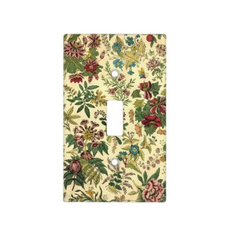 Vintage Blue & Pink Flowers & Red Berries Switch Plate Covers