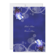 vintage blue rose antique fantasy wedding invitation