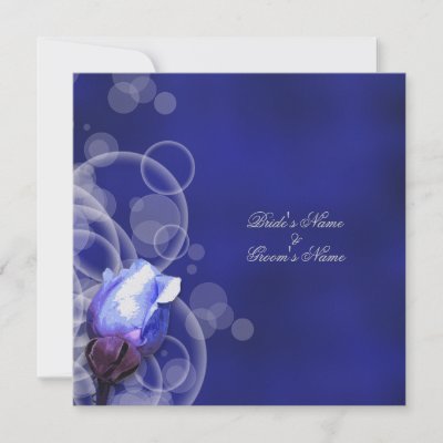 vintage blue rose antique fantasy wedding invite by mensgifts
