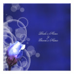 vintage blue rose antique fantasy wedding invite