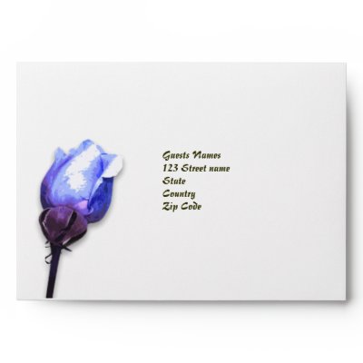 vintage blue rose antique wedding flower envelope by mensgifts