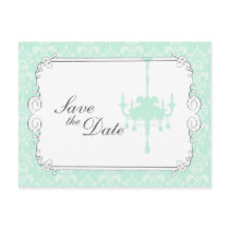 Vintage Blue Save the Date Postcard