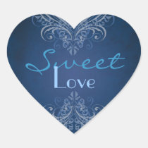 Vintage Blue Scroll Blue Candy Buffet Sticker