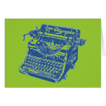 Vintage Blue Typewriter cards